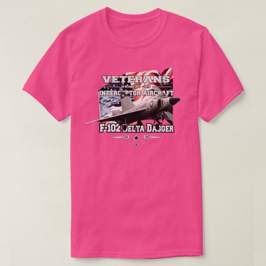 F102 Delta Daggerインターセプター航空機 Tシャツ (デザイン正面)