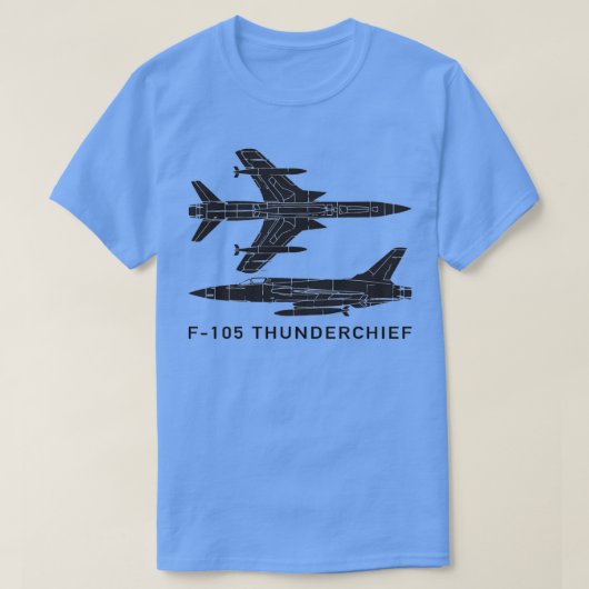 F105 Thunderchiefファイターボマー飛行機 Tシャツ (デザイン正面)