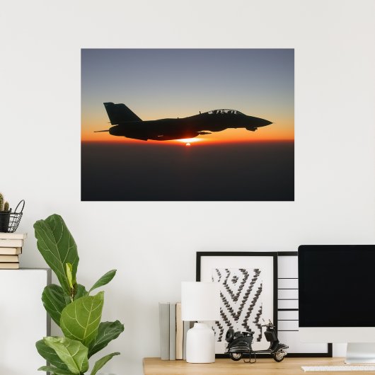 F14 Tomcat Fighter Jet Afghanistan Large Canvas ポスター (ホームオフィス)