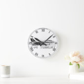 F14 Tomcat VF-103 Jolly Rogers -スケッチ時計 ラウンド壁時計 (ホーム)