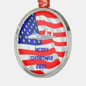 F15イーグル戦闘機ジェット飛んでいる機 メタルオーナメント (左)