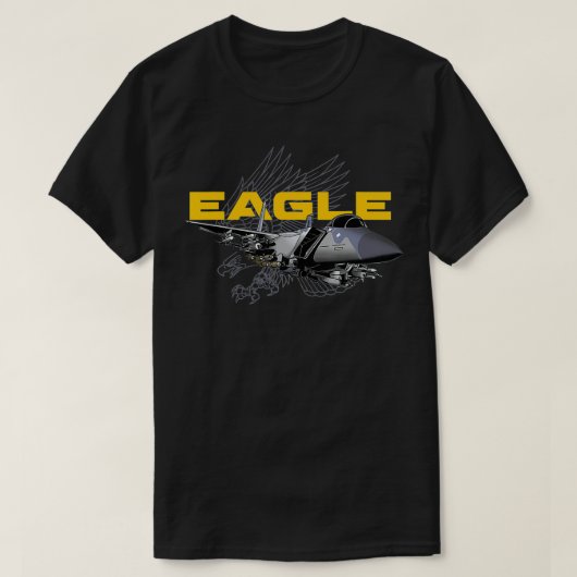 F15イーグル軍隊飛行機 Tシャツ (デザイン正面)