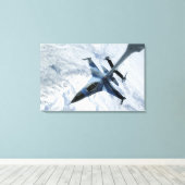 F16の侵略者が陣地に連絡在る キャンバスプリント (インサイチュ (ウッドフロア))