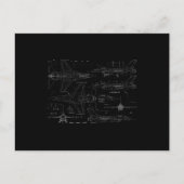 F16ジェット航空機戦闘機ジェット設計図デザイン ポストカード (正面)