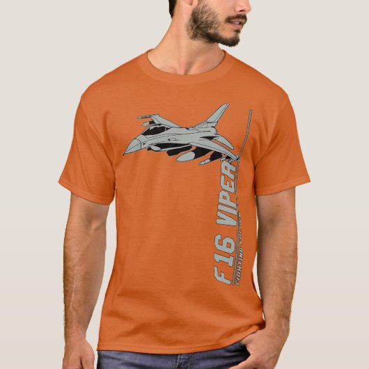 F16バイパー戦闘機《鳥》ハヤブサジェット Tシャツ (正面)