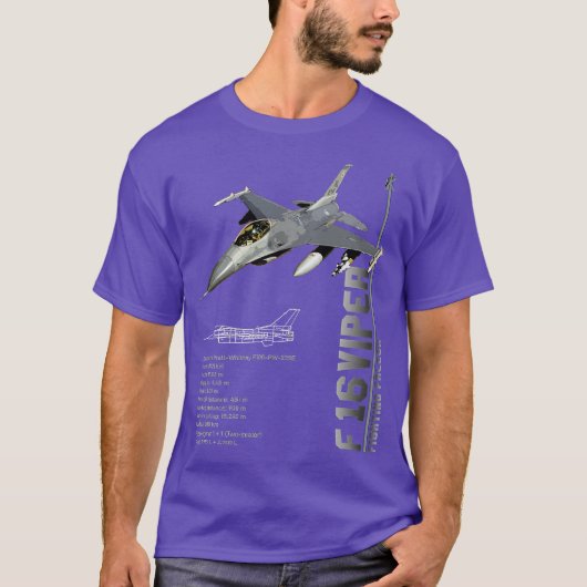 F16ファイティング《鳥》ハヤブサジェット戦闘機Spec Tシャツ (正面)