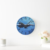 F16戦闘用《鳥》ハヤブサ戦闘機 ラウンド壁時計 (ホーム)