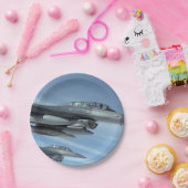 F16戦闘《鳥》ハヤブサ軍隊ジェット機 ペーパープレート (パーティー)