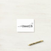 F16軍隊戦闘機シルエット ポストイット (デスク上)