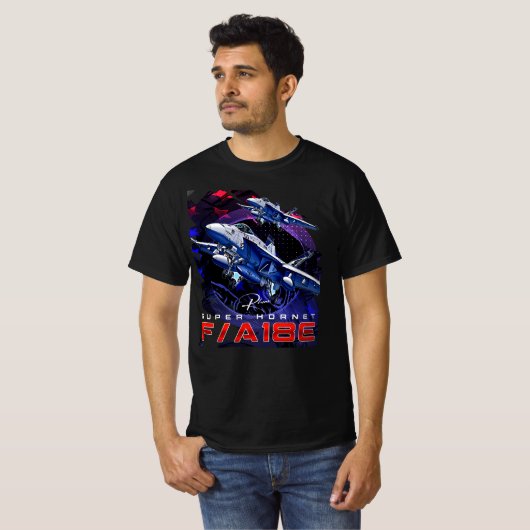 F18 Hornet Rhino USAF米国海軍戦闘機ジェット Tシャツ (正面フル)