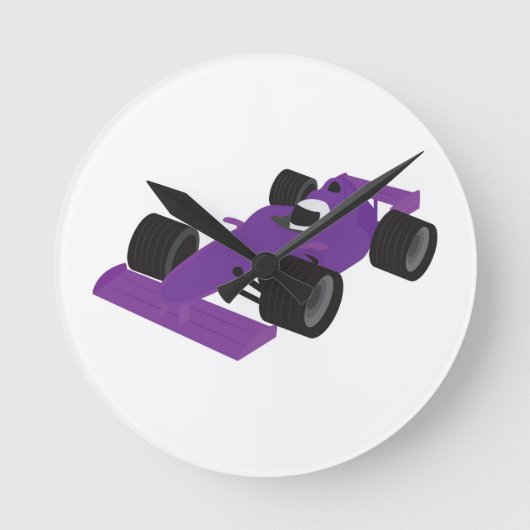 F1 レースカー ラウンド壁時計 (正面)
