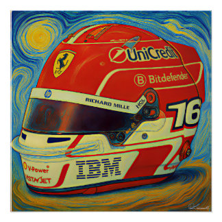F1 Leclerc ヘルメット ポスター