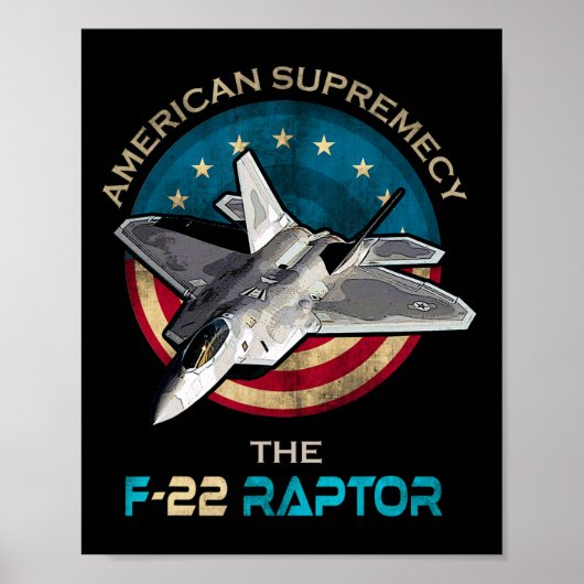 F22ラプターアメリカ愛国戦闘機ジェット4th Of J ポスター (正面)