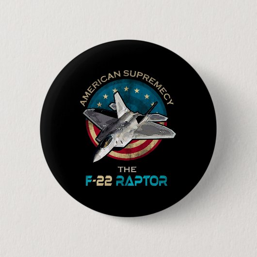 F22ラプターアメリカ愛国戦闘機ジェット4th Of J 缶バッジ (正面)
