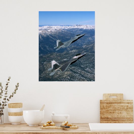 F22空力戦闘機ペア ポスター (キッチン)