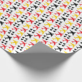 F22 C17 KC135インチ赤い黄金色と黒 ラッピングペーパー (角)