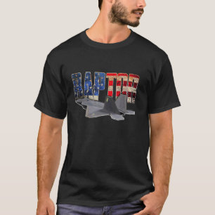 F22 F22ラプタージェット戦闘機飛行機米国国旗のパイロット Tシャツ
