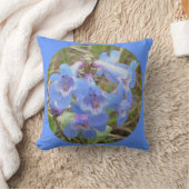 F28wブルーワイルドフラワースレンダーブルーベアリングズ クッション (ブランケット)