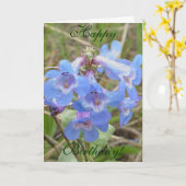 F3ブルーワイルドフラワーズスレンダーブルービーダング カード (黄色い花)