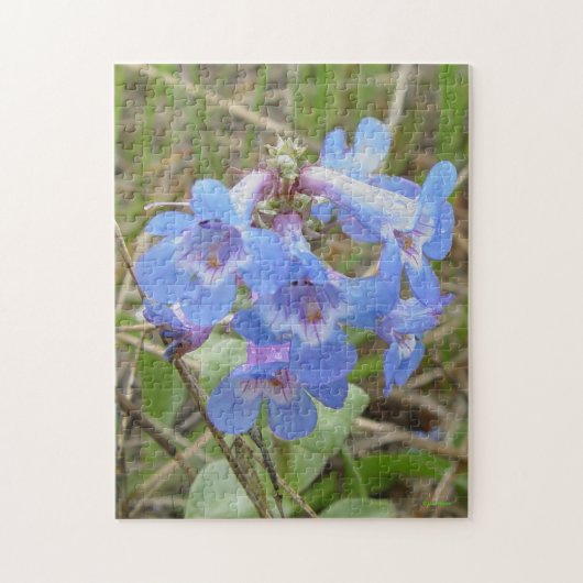 F3青ワイルドフラワースレンダーブルーベアリングス ジグソーパズル (縦)