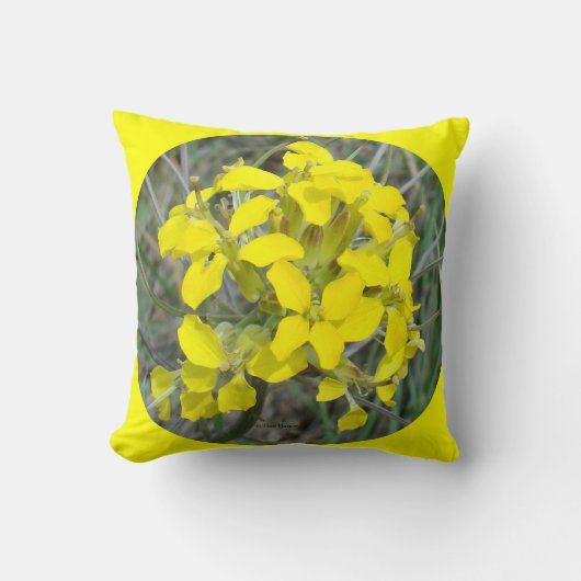 F33w黄色い野草 クッション (正面)