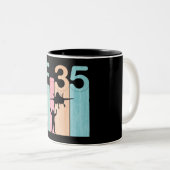 F35ヴィンテージ空軍戦闘機 ツートーンマグカップ (正面右)