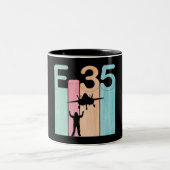 F35ヴィンテージ空軍戦闘機 ツートーンマグカップ (中央)