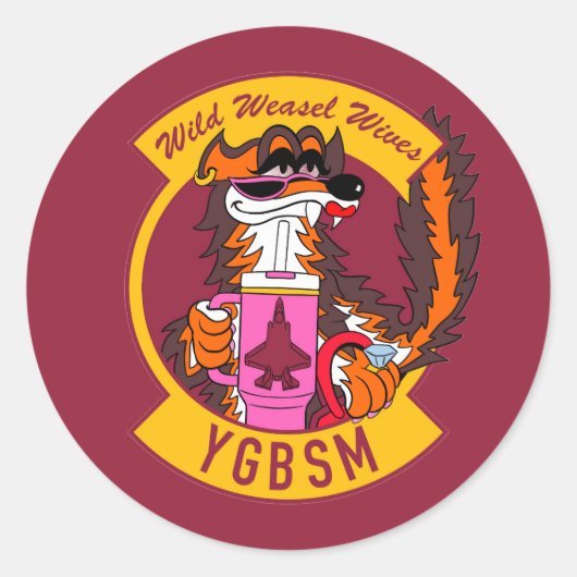 F35 Wild Weasel Wives Sticker ラウンドシール (正面)