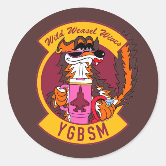 F35 Wild Weasel Wives Sticker ラウンドシール (正面)