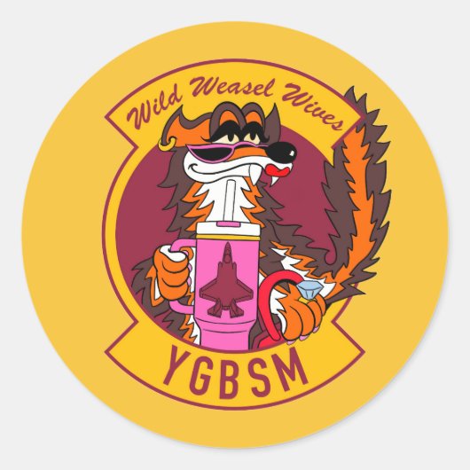 F35 Wild Weasel Wives Sticker ラウンドシール (正面)