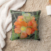 F40オレンジ色の野草緋色マロー クッション (ブランケット)