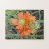 F40オレンジ色の野草緋色マロー ジグソーパズル (横)