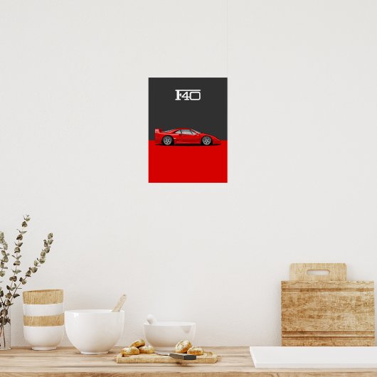 F40 クラシック・ホーリー・トライニティ・カー ポスター (キッチン)