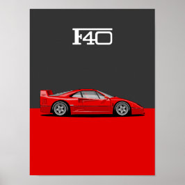 F40 クラシック・ホーリー・トライニティ・カー ポスター