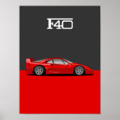 F40 Classic holy trinity car ポスター (正面)