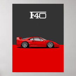 F40 Classic holy trinity car ポスター