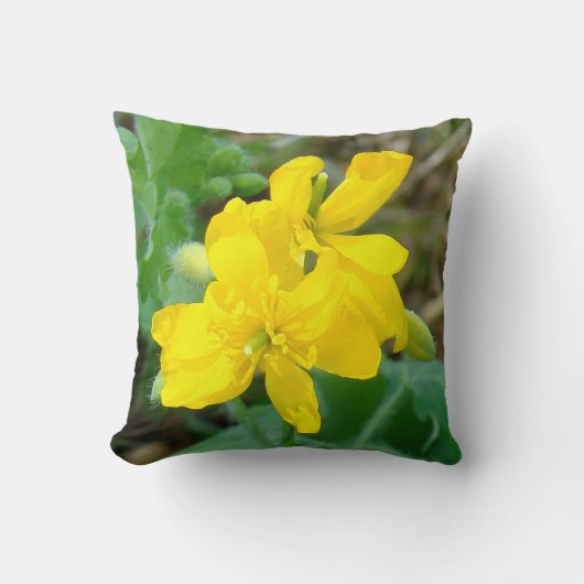 F44イエローワイルドフラワーワイルドマスタード クッション (正面)