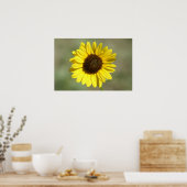 F47黄色の野草一般的な年間ひまわり ポスター (キッチン)