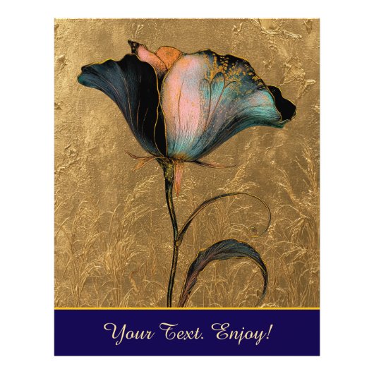 *~* F4 23花エレガント金ゴールドヴィンテージ フォトプリント            (正面)