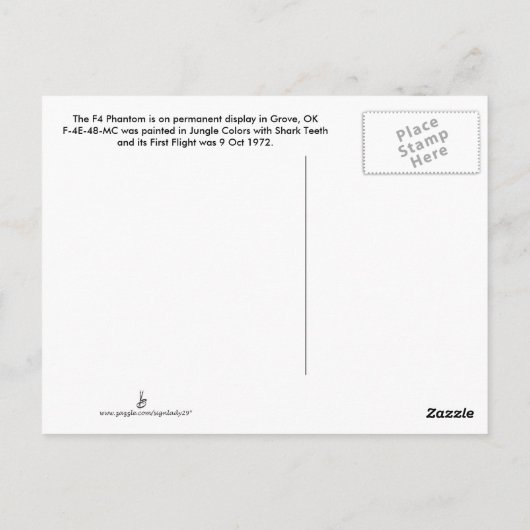 F4 Phantomポストカード2 ポストカード (裏面)