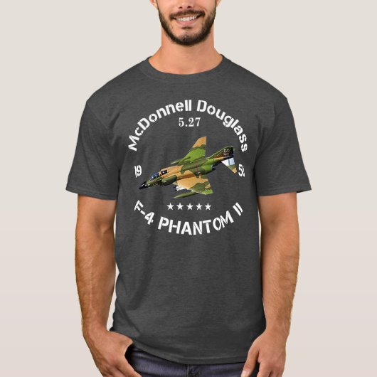 F4 Phantom Jet Vintage Machine Veteran Pilot Tシャツ (正面)