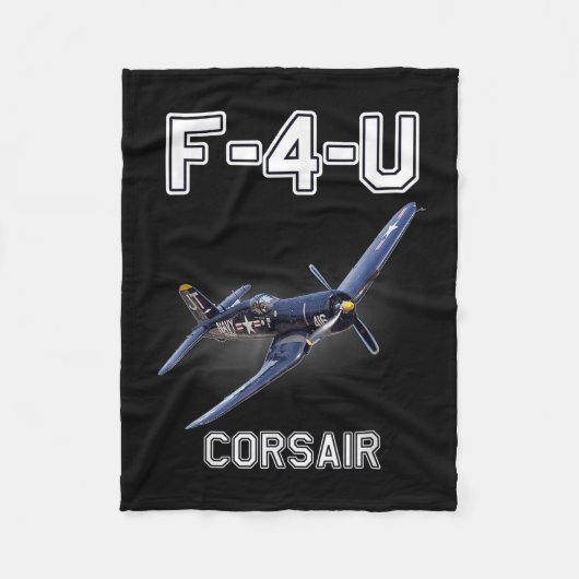 F4uコルサーワードウィイ軍隊機 フリースブランケット (正面)