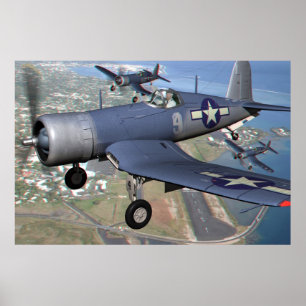 F4U 3Dのアナグリフ ポスター