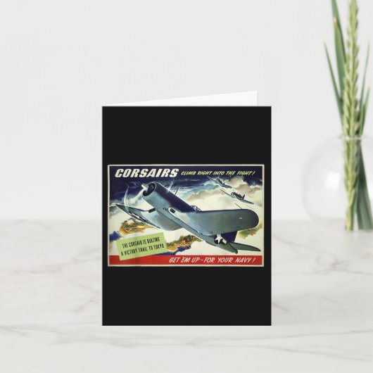 F4u Corsair米国戦闘機プロパガンダ第2次世界大戦ポスター カード (正面)