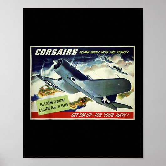 F4u Corsair米国戦闘機プロパガンダ第2次世界大戦ポスター ポスター (正面)