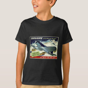 F4u Corsair米国戦闘機プロパガンダ第2次世界大戦ポスター Tシャツ