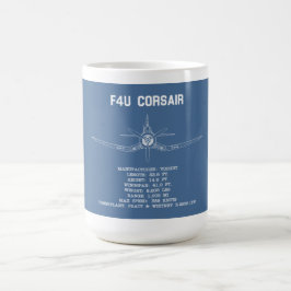 F4U CORSAIR STATS BLUEPRINT MUG コーヒーマグカップ