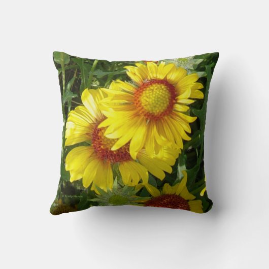 F6イエローワイルドフラワーズガイラディア クッション (裏面)