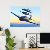 F6F HELLCAT、F8F BEARCATおよびF/A-18C HORNET ポスター (ホームオフィス)