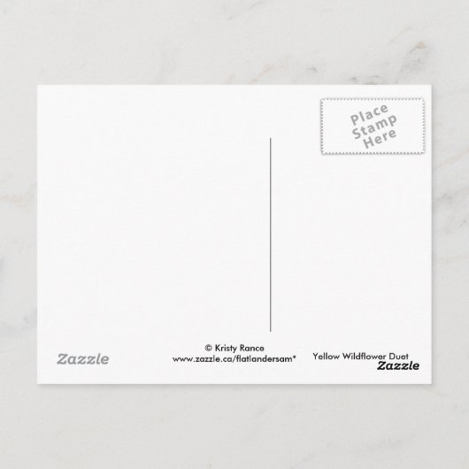 F8イエローワイルドフラワーガイラルディア ポストカード (裏面)